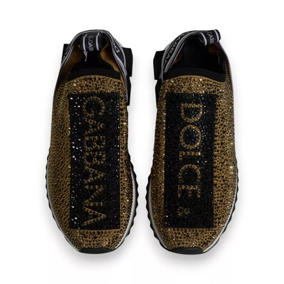 Dolce & Gabbana Gold Rhinestones Sorrento Sneakers Shoes Dolce & Gabbana