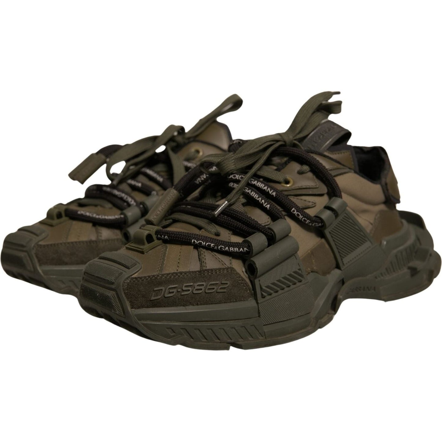 Dolce & Gabbana Military Green Space Low Top Sneakers Shoes MV6896-41