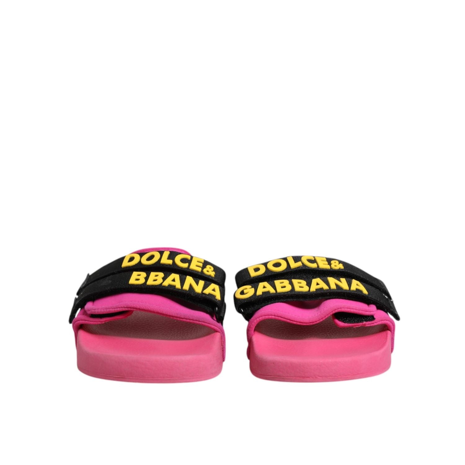 Dolce & Gabbana Fuchsia Neoprene Slides Flats Beachwear Shoes