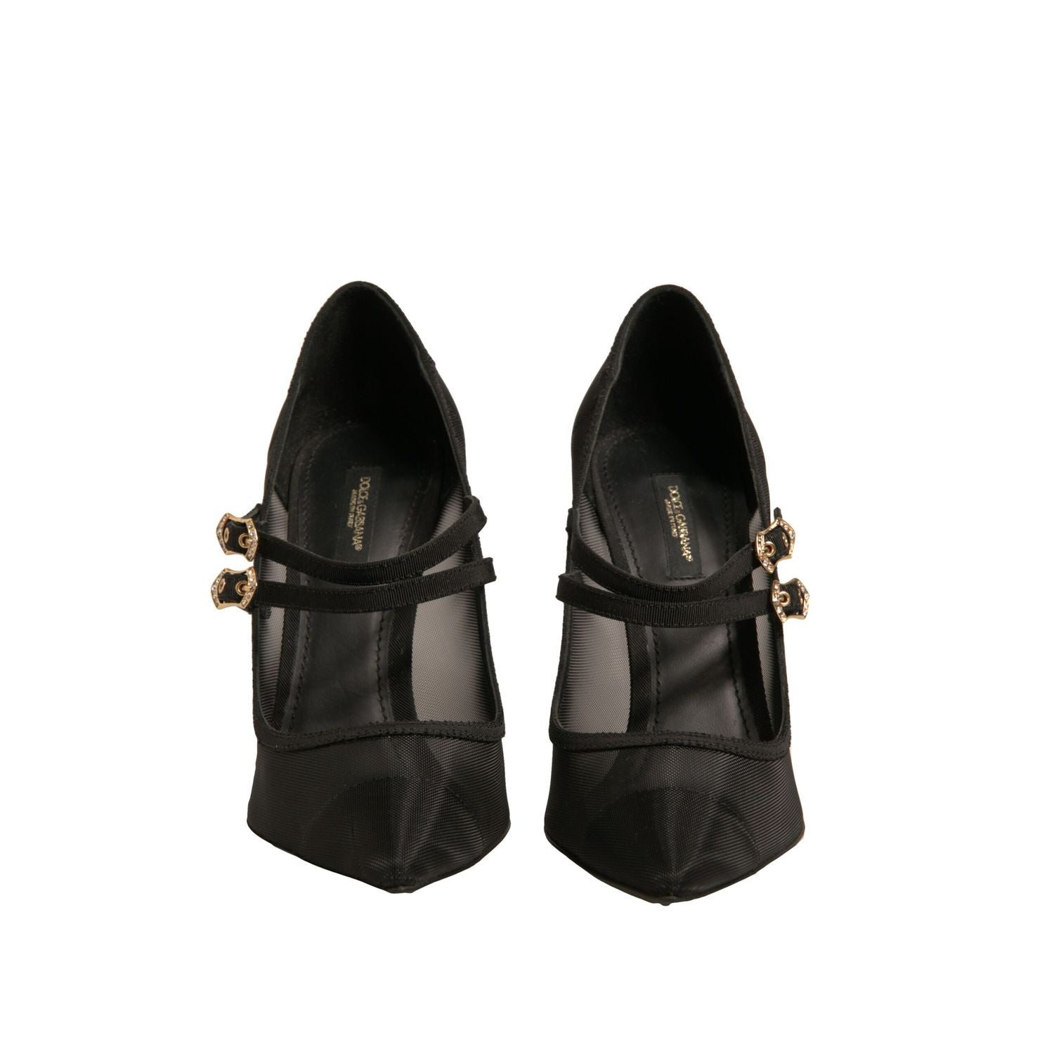 Dolce & Gabbana Black Mesh Mary Jane High Heels Pumps Shoes