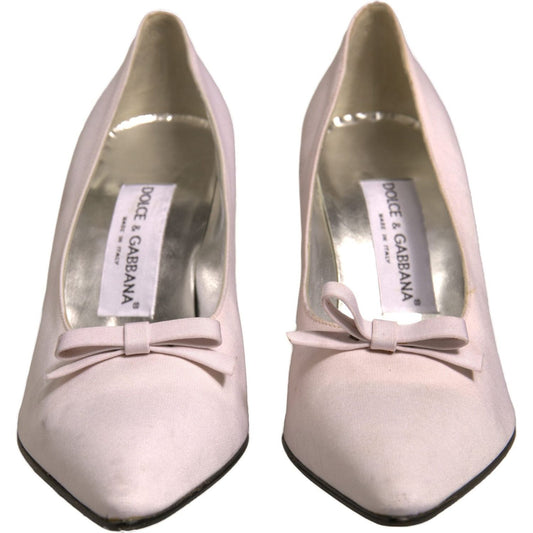 Dolce & Gabbana White Leather High Heels Women Pumps Shoes LA12385-39