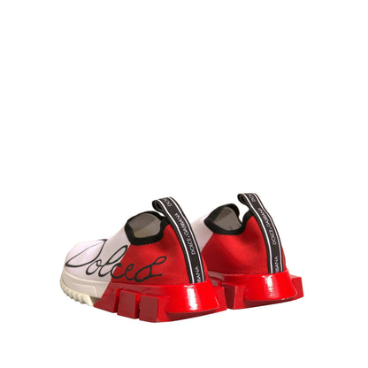 Dolce & Gabbana White Red Low Top Sorrento Sneakers Shoes Dolce & Gabbana