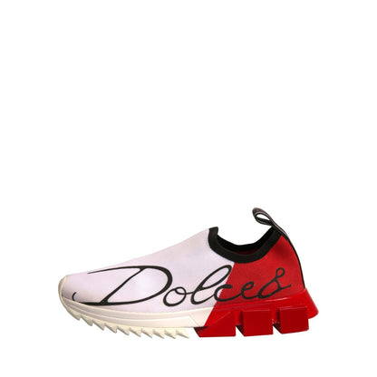 Dolce & Gabbana White Red Low Top Sorrento Sneakers Shoes Dolce & Gabbana