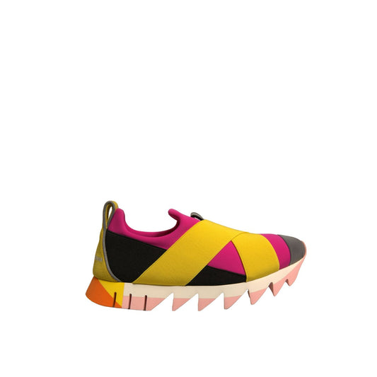 Dolce & Gabbana Multicolor Neoprene Elastic Ibiza Sneakers Shoes LA12321-37.5