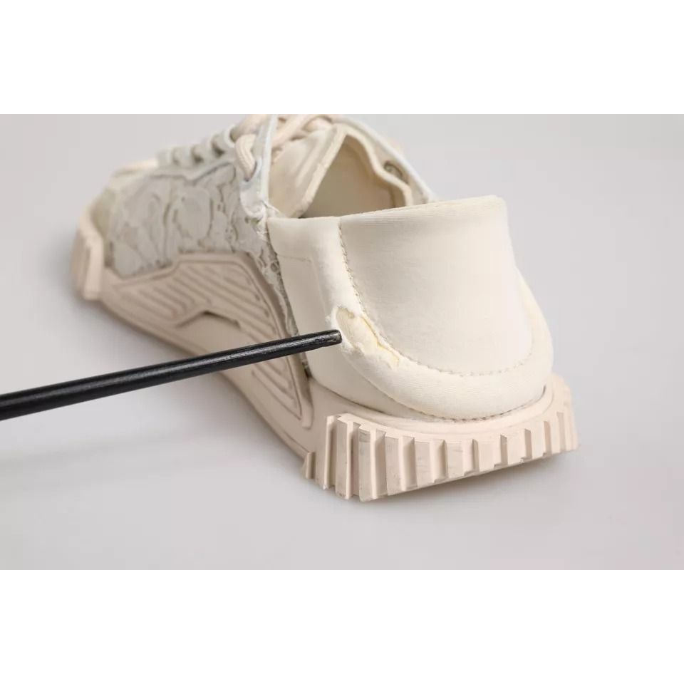 Dolce & Gabbana White Lace NS1 Low Top Sneaker Sports Shoes