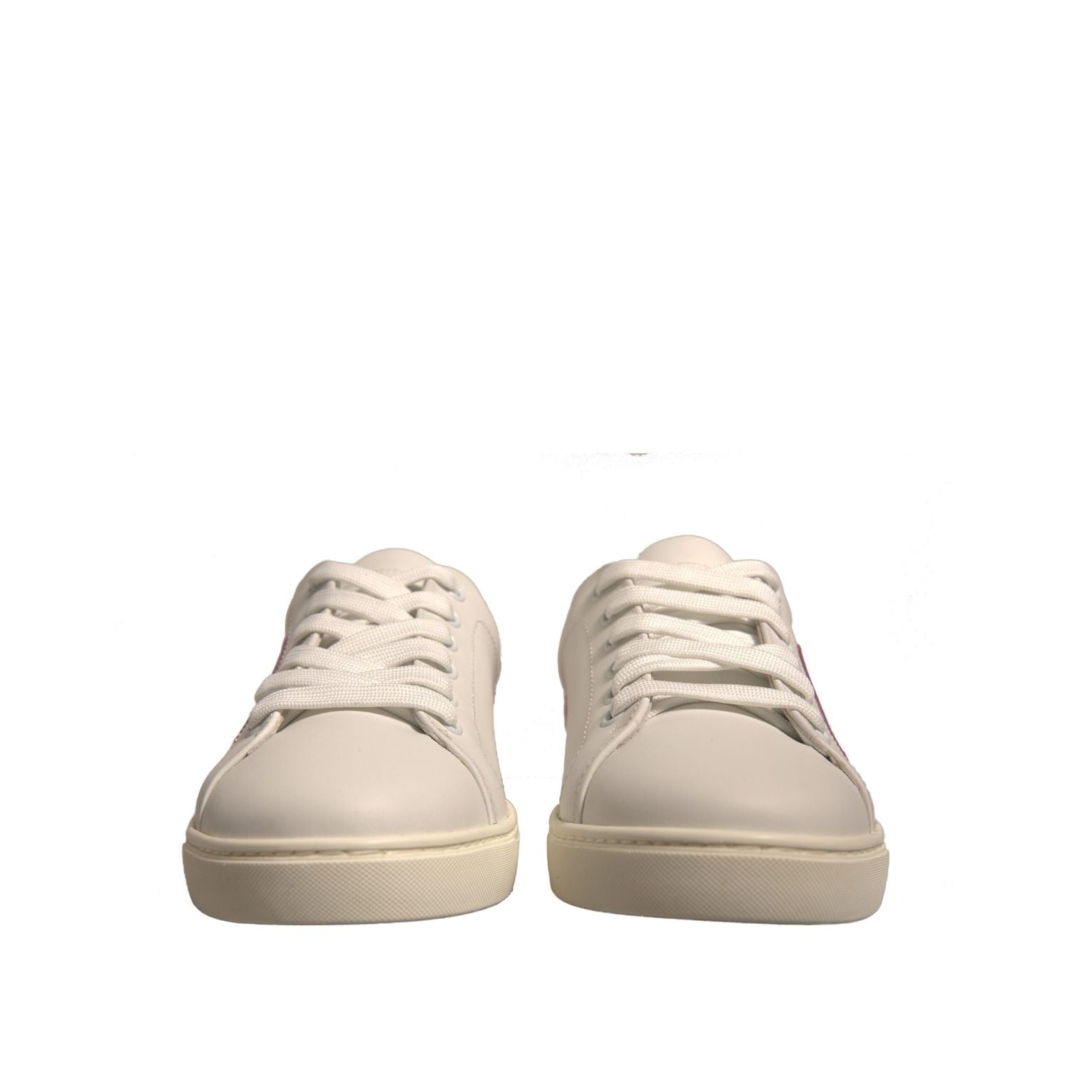 Dolce & Gabbana White Suede Leather Low Top Sneakers Shoes