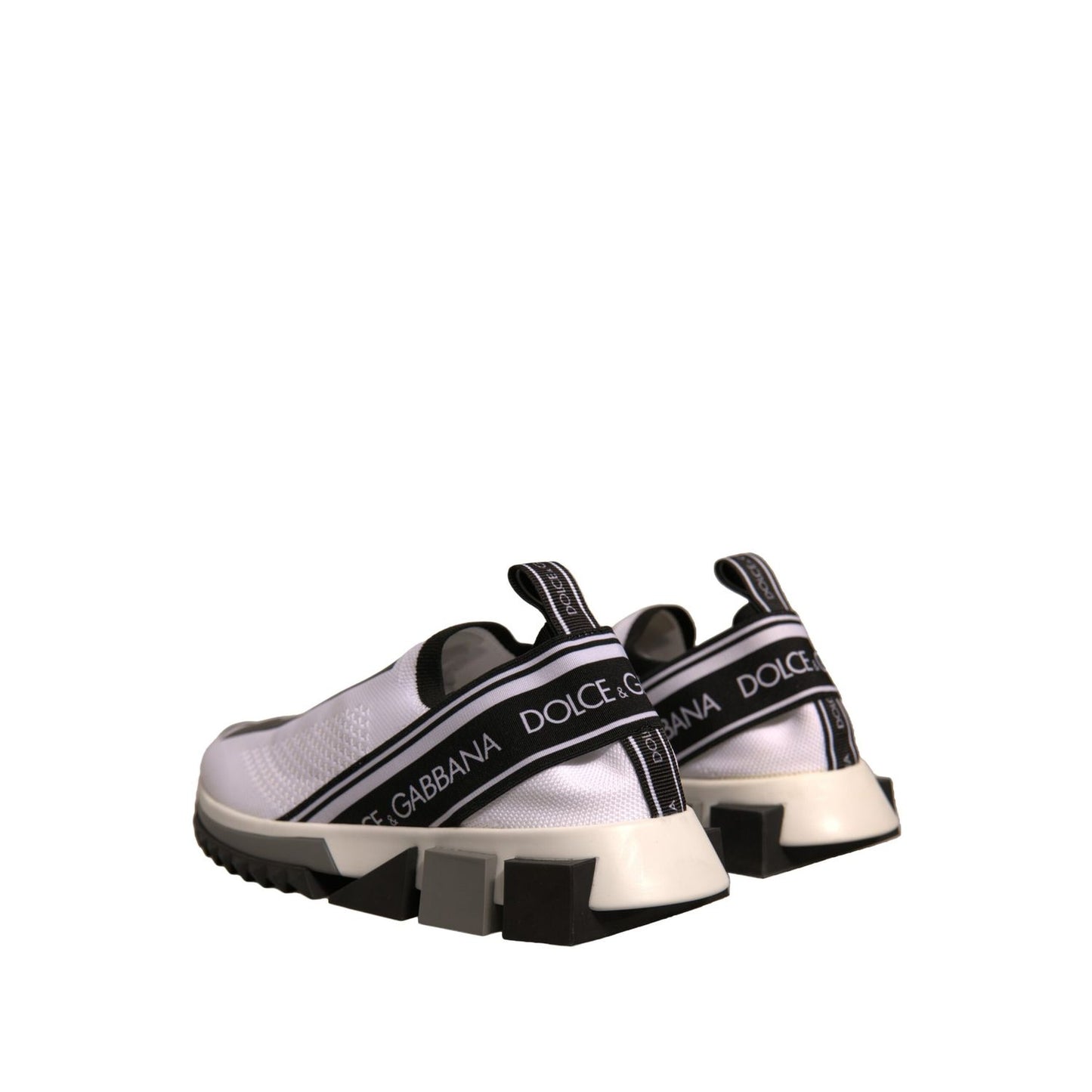 Dolce & Gabbana White Black Slip On Sorrento Sneakers Shoes
