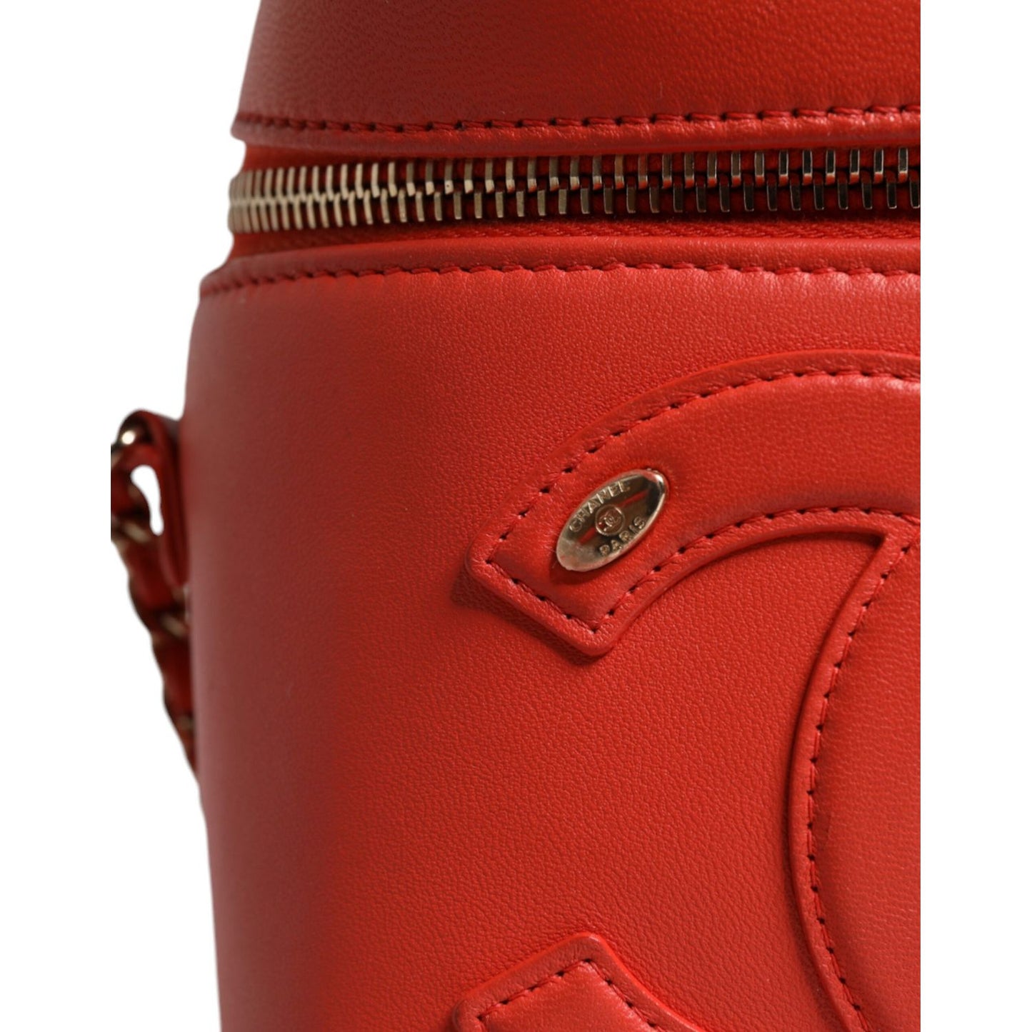 Chanel Orange Coco Mark Vanity Chain Shoulder Hand Purse