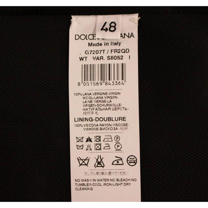 Dolce & Gabbana Gray Striped Wool Single Breasted Vest