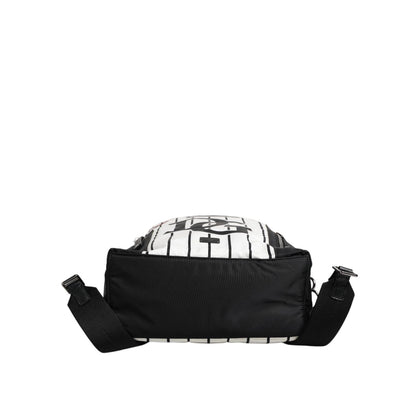 Dolce & Gabbana Black White Vulcano Royal King Print Men Backpack Bag