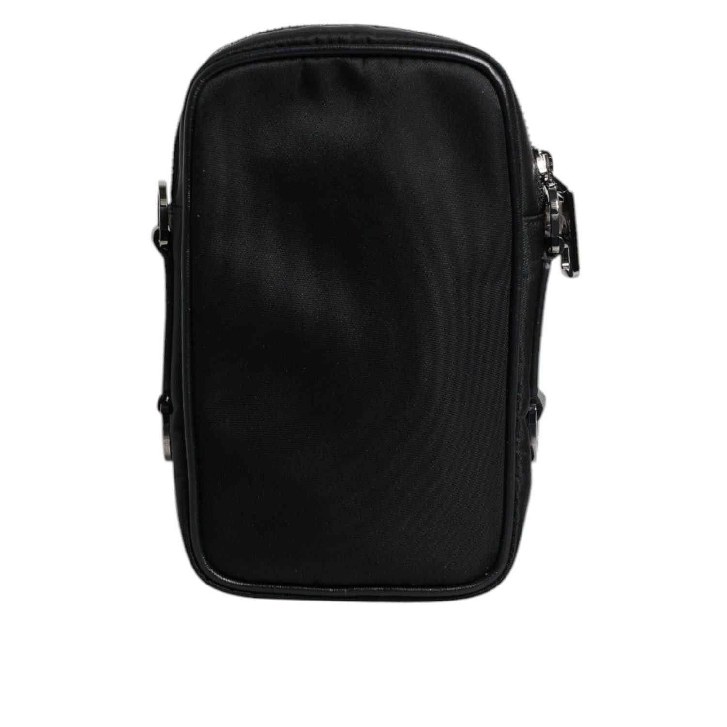 Front view with bag zipped and handles upright.