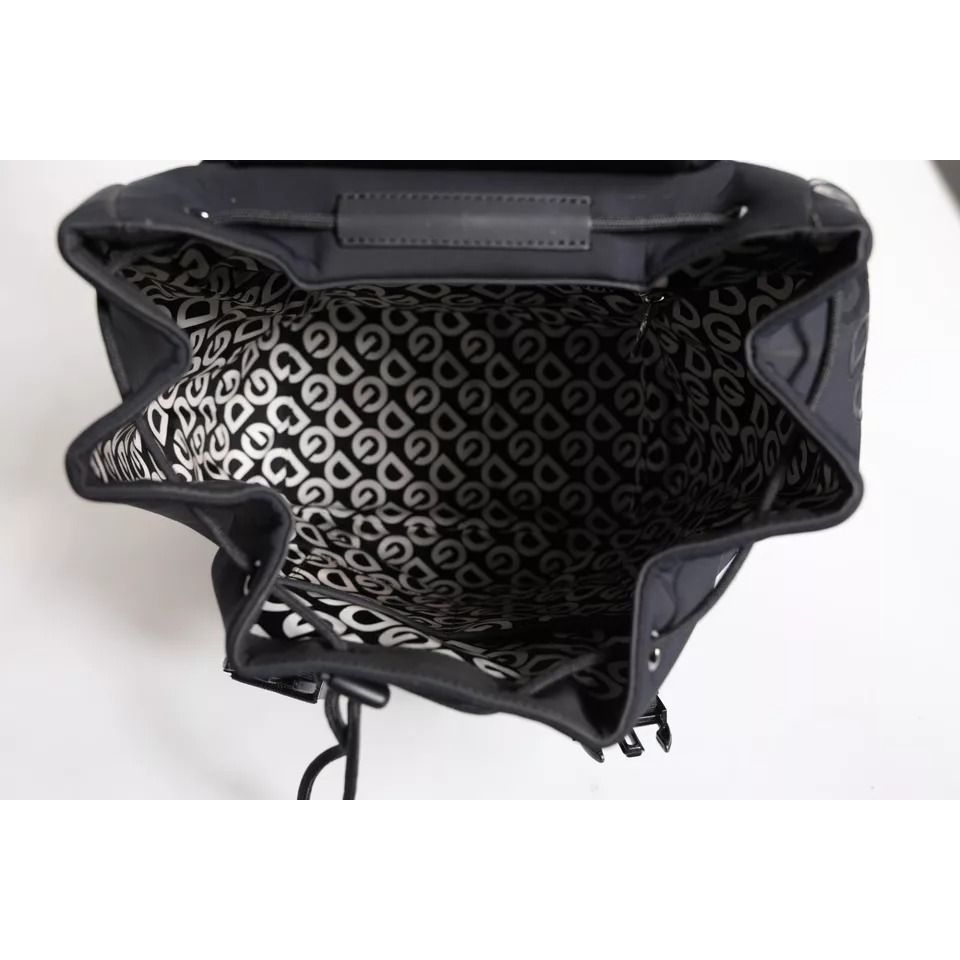 Dolce & Gabbana Black Neoprene Nylon DG Logo School Backpack Bag