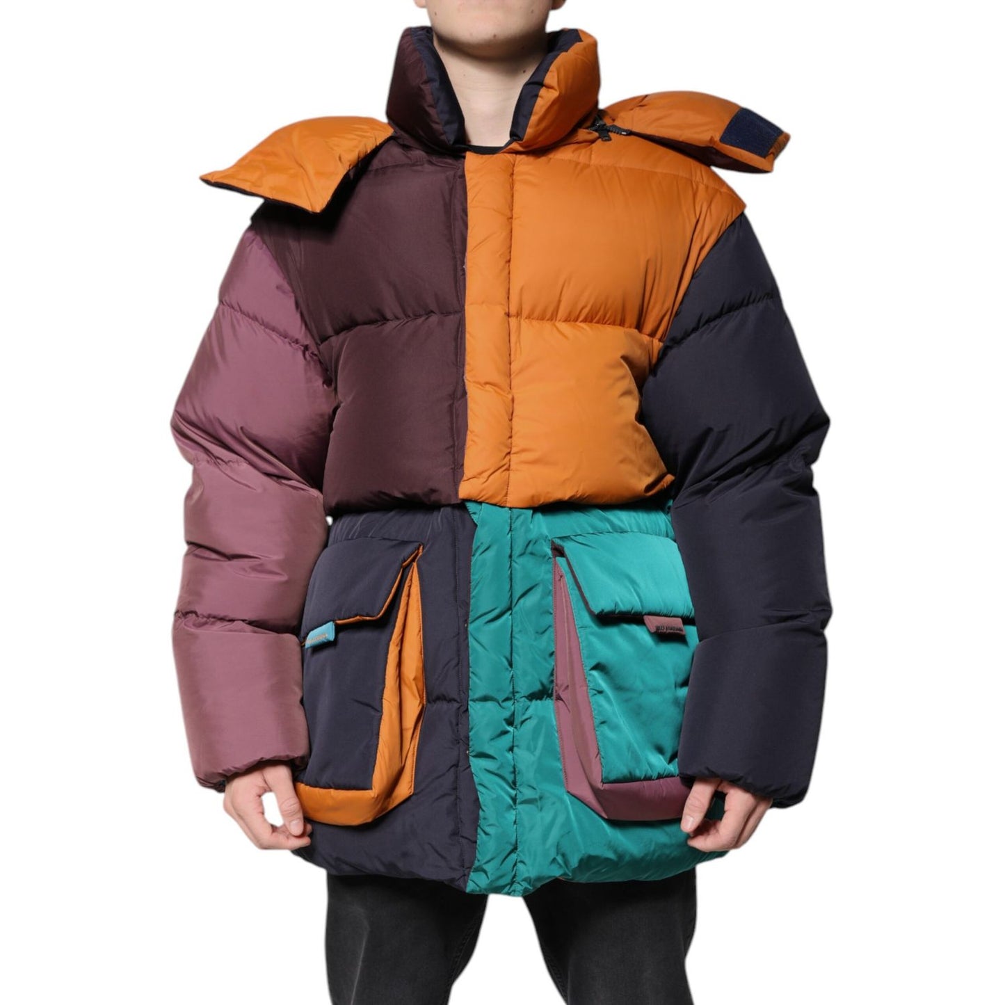 Dolce & Gabbana Multicolor Quilted Hooded Puffer Jacket Dolce & Gabbana