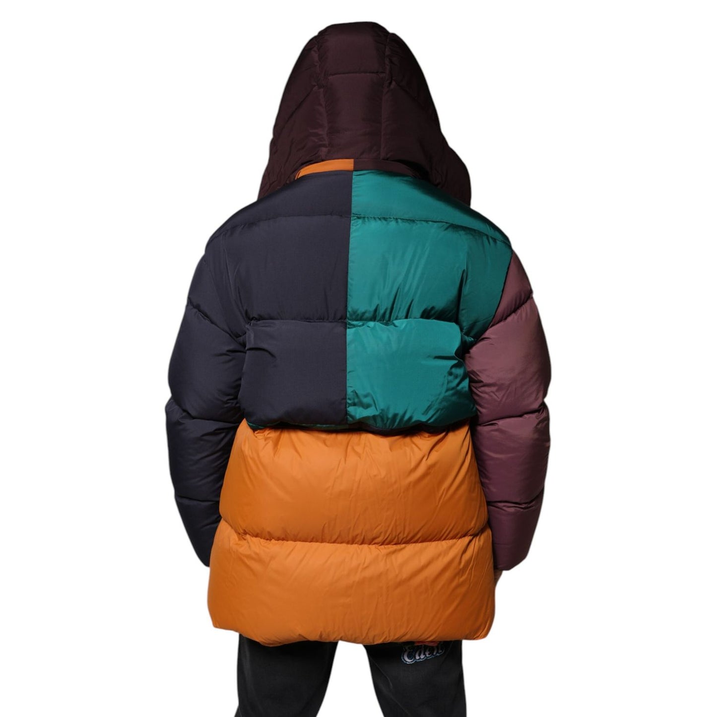 Dolce & Gabbana Multicolor Quilted Hooded Puffer Jacket Dolce & Gabbana