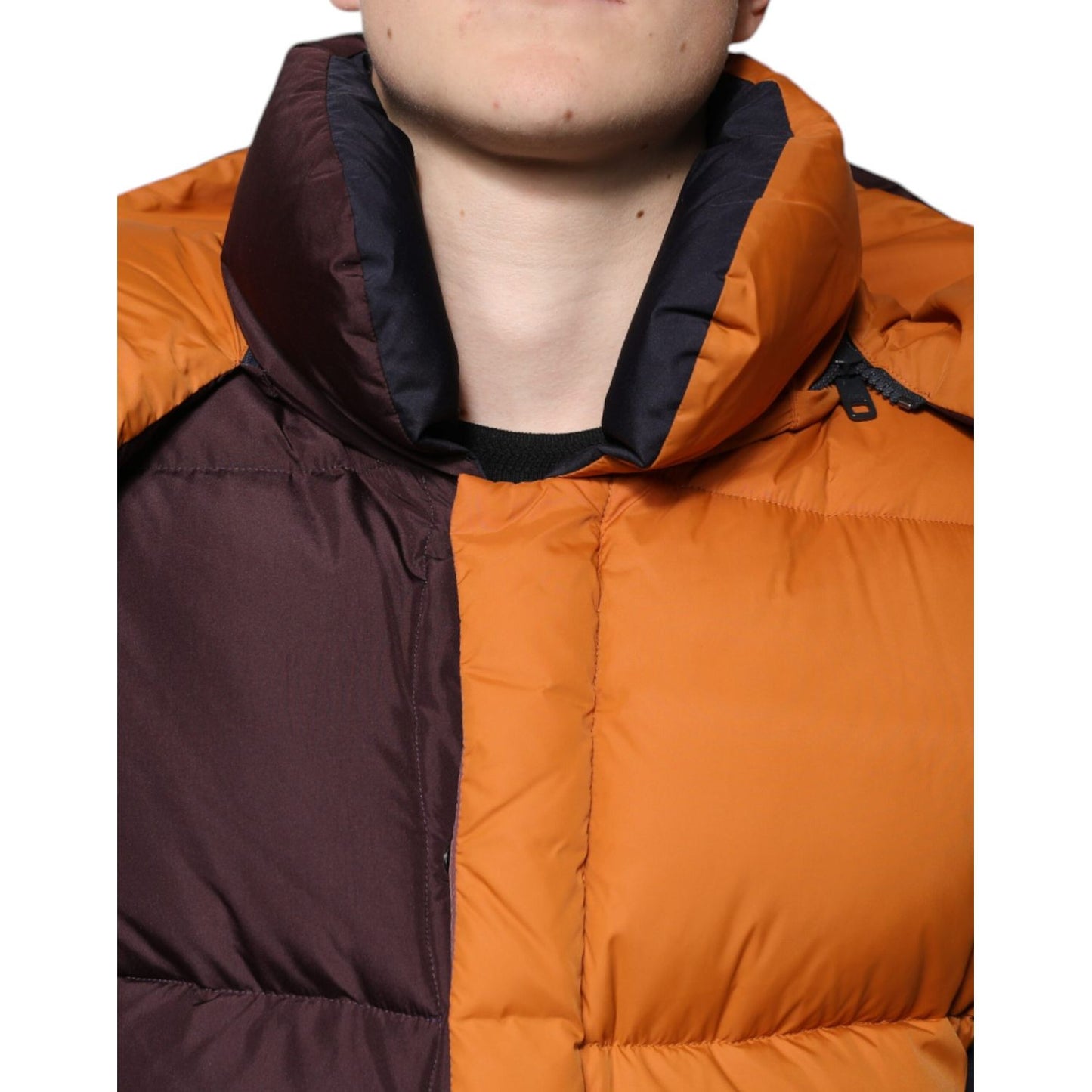 Dolce & Gabbana Multicolor Quilted Hooded Puffer Jacket Dolce & Gabbana