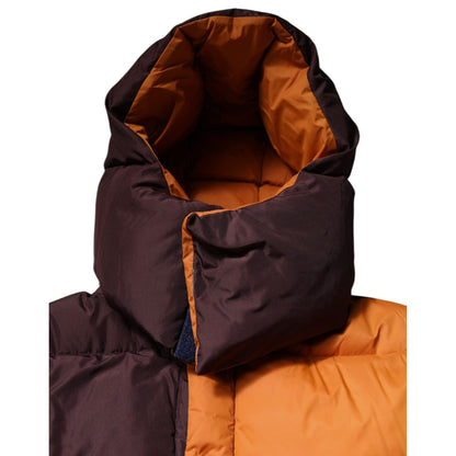 Dolce & Gabbana Multicolor Quilted Hooded Puffer Jacket Dolce & Gabbana