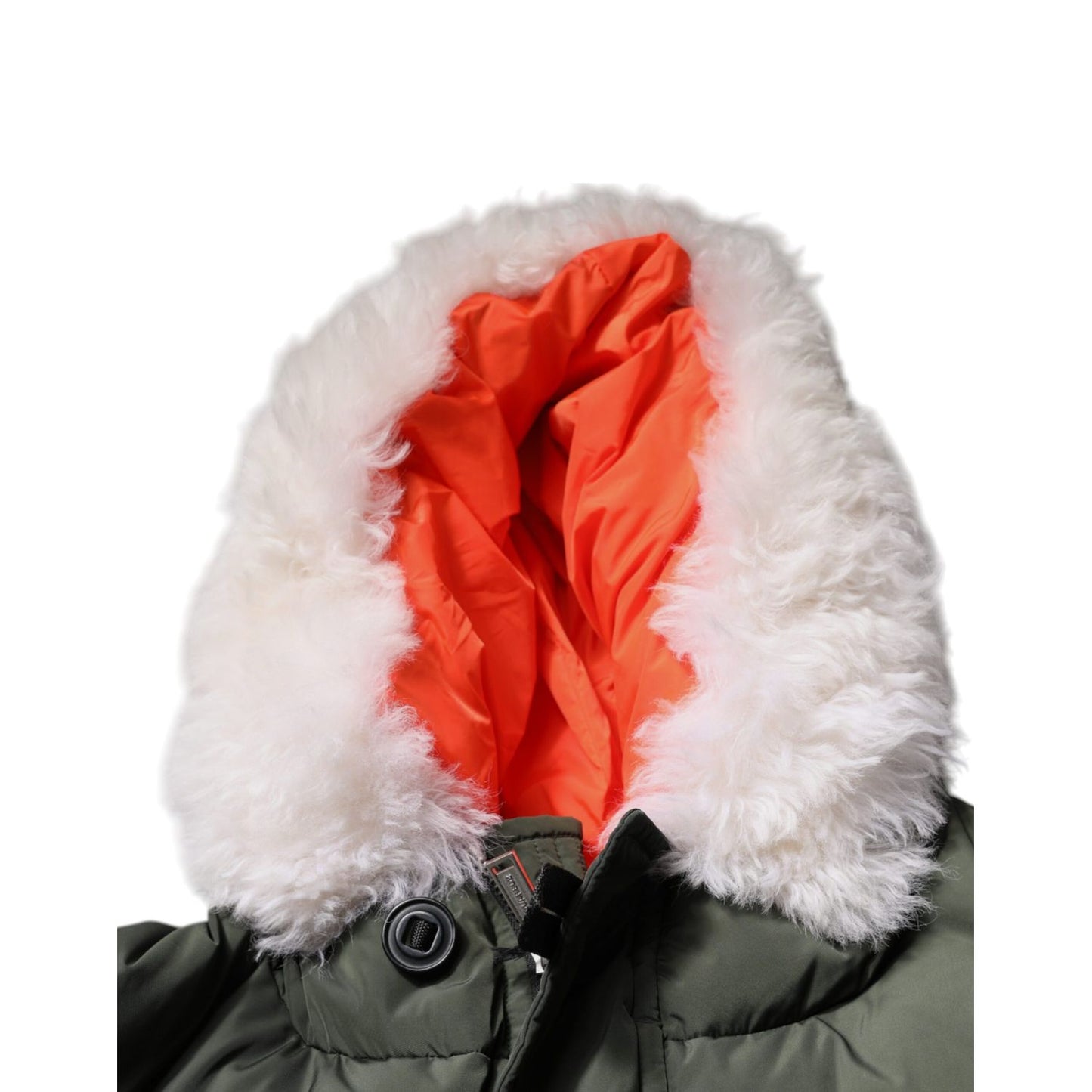 Dsquared² Green Hooded Long Sleeves Fur Shearling Jacket Dsquared²