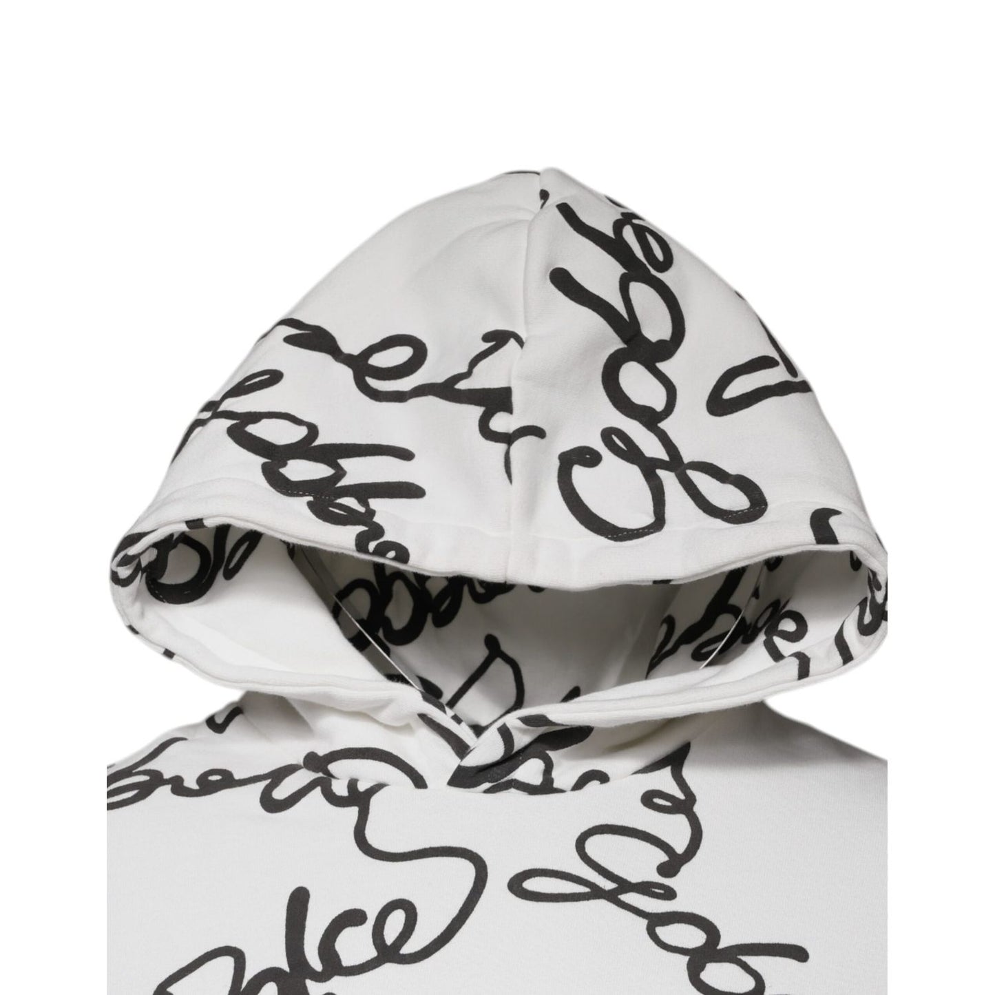 Dolce & Gabbana White Logo Cotton Hooded Sweatshirt Sweater Dolce & Gabbana