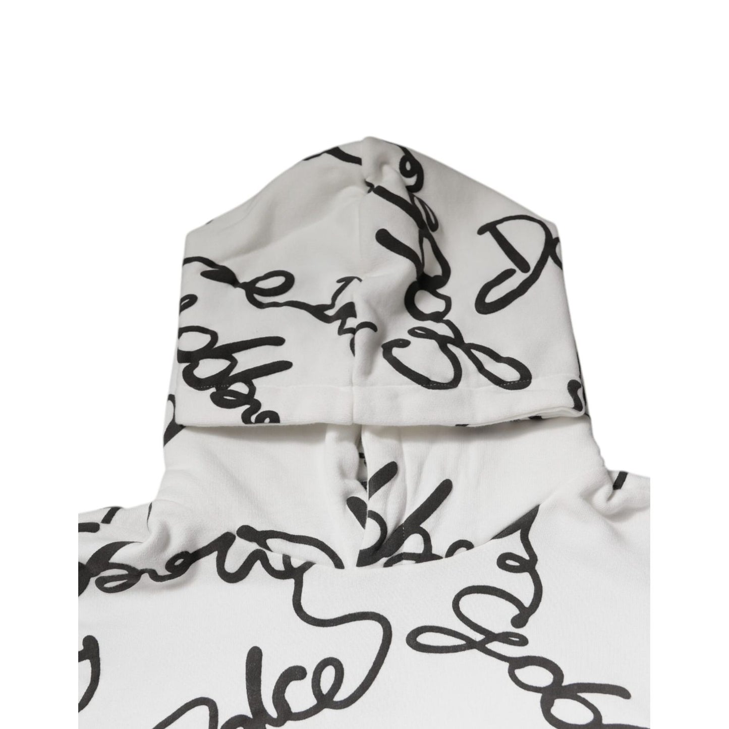 Dolce & Gabbana White Logo Cotton Hooded Sweatshirt Sweater Dolce & Gabbana