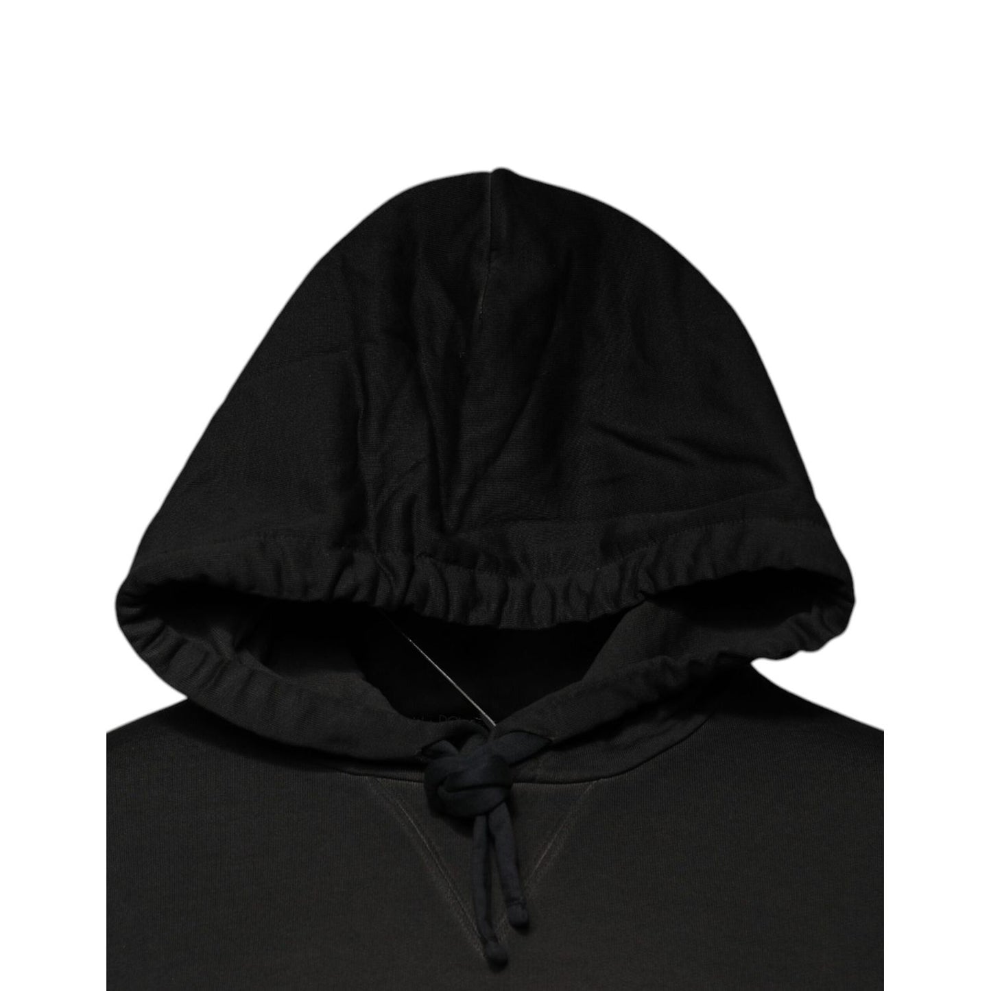 Dolce & Gabbana Black Cotton Hooded DG Shield Pullover Sweater Dolce & Gabbana