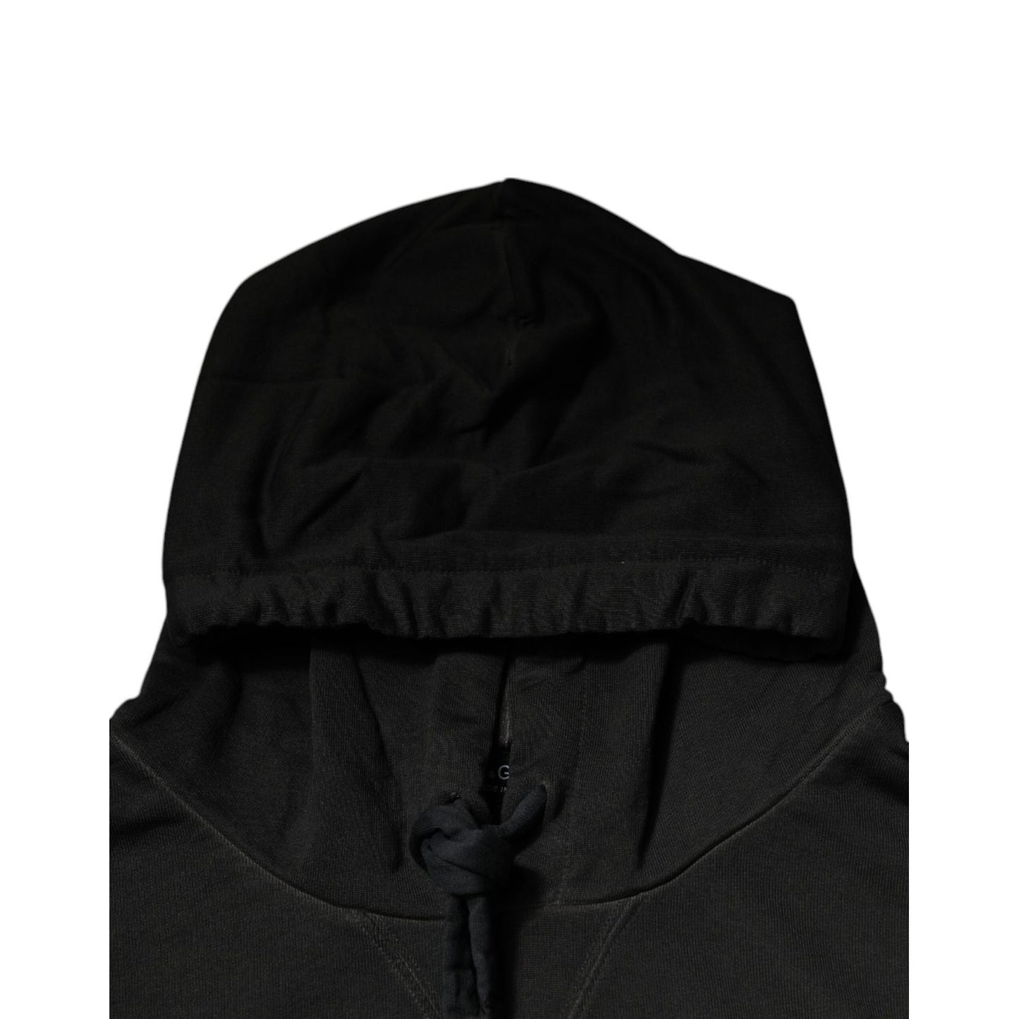 Dolce & Gabbana Black Cotton Hooded DG Shield Pullover Sweater Dolce & Gabbana