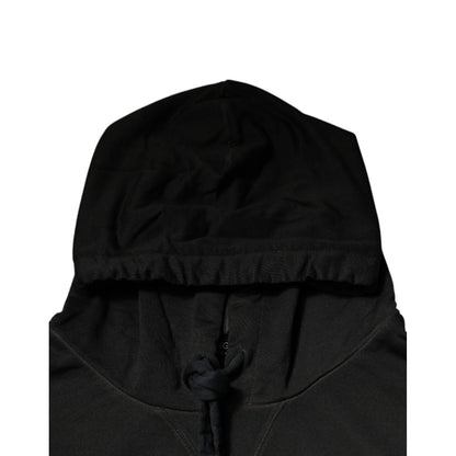 Dolce & Gabbana Black Cotton Hooded DG Shield Pullover Sweater Dolce & Gabbana