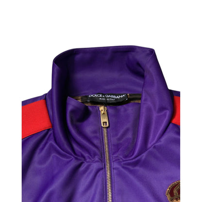 Dolce & Gabbana Purple Year Of The Pig Full Zip Bomber Sweater Dolce & Gabbana