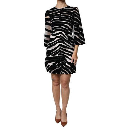 Dolce & Gabbana Black White Zebra A-line Sheath Mini Dress