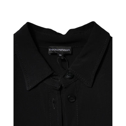 Emporio Armani Black Viscose Long Sleeves A-line Mini Dress