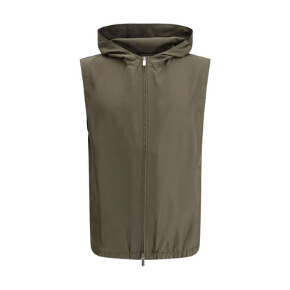 Svevo Green Polyester Sleveless Jacket