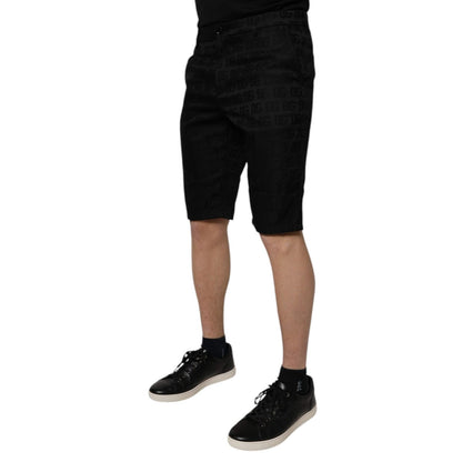 Dolce & Gabbana Black Cotton Casual Mid Waist Chino Shorts Dolce & Gabbana