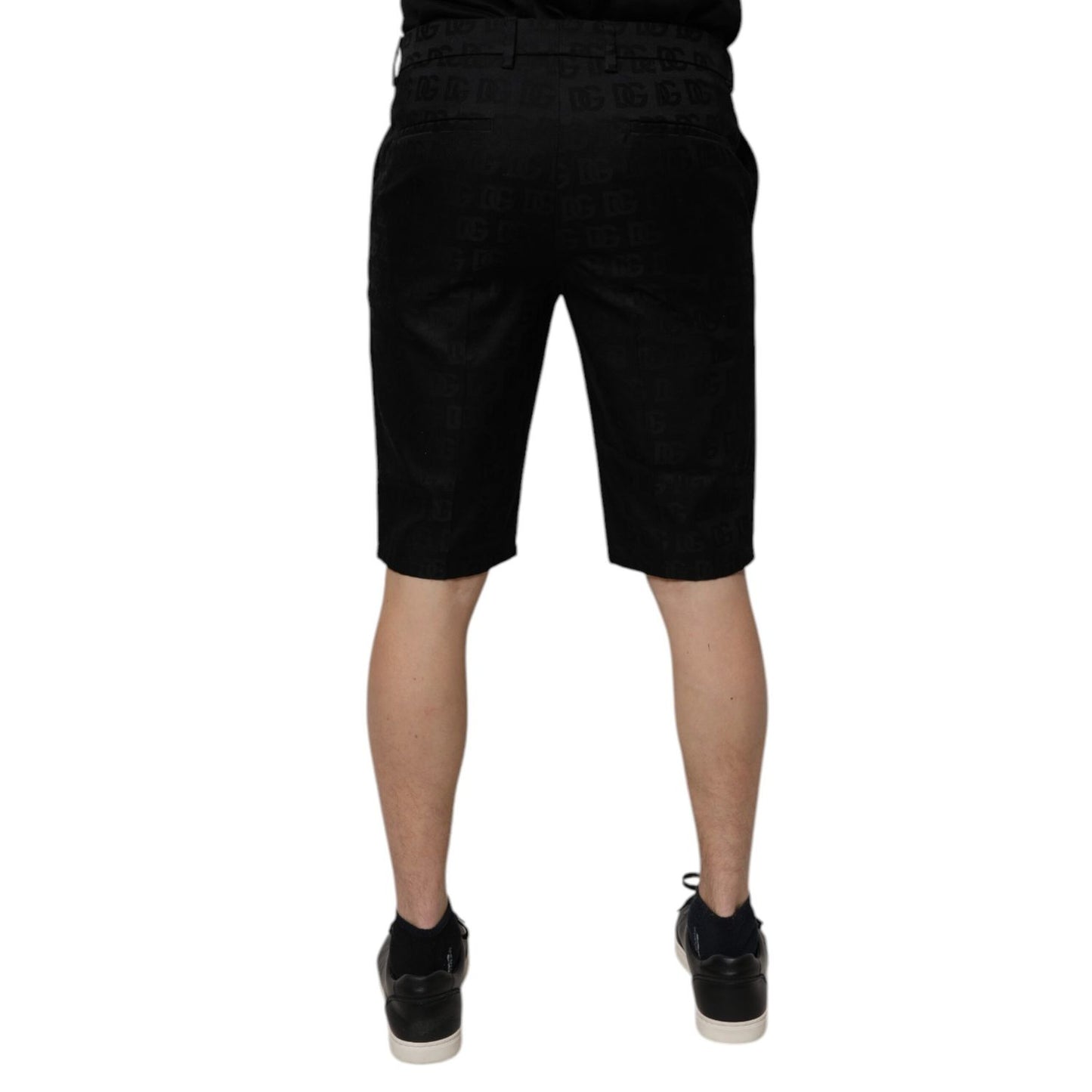 Dolce & Gabbana Black Cotton Casual Mid Waist Chino Shorts Dolce & Gabbana