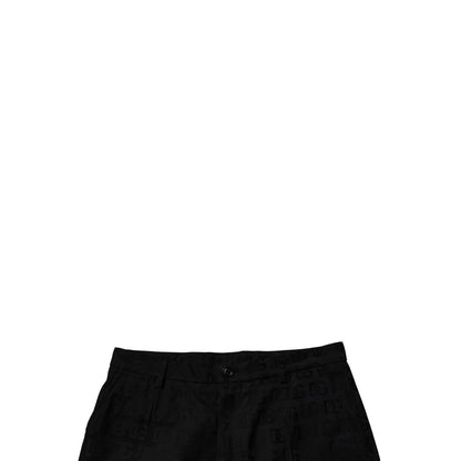 Dolce & Gabbana Black Cotton Casual Mid Waist Chino Shorts Dolce & Gabbana