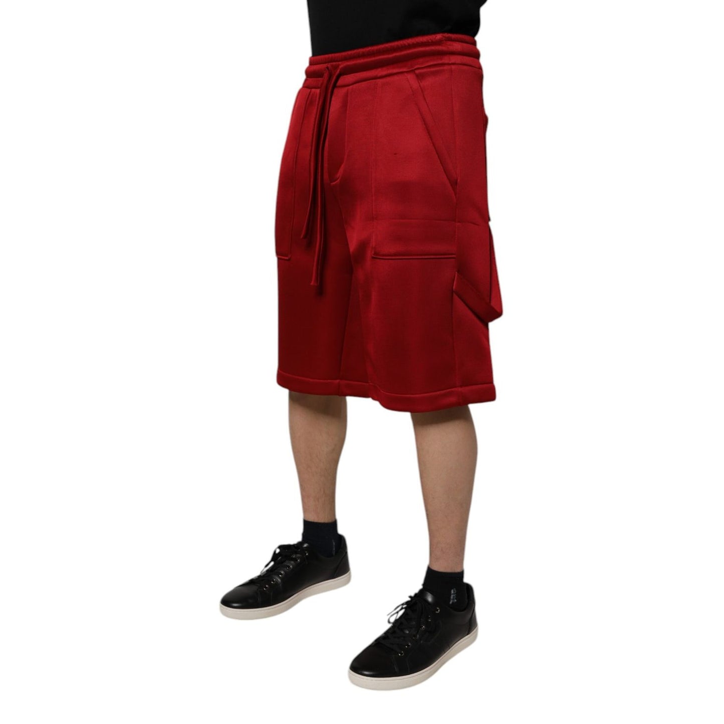 Dolce & Gabbana Maroon Viscose Nylon Mid Waist Bermuda Shorts Dolce & Gabbana