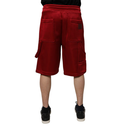 Dolce & Gabbana Maroon Viscose Nylon Mid Waist Bermuda Shorts Dolce & Gabbana