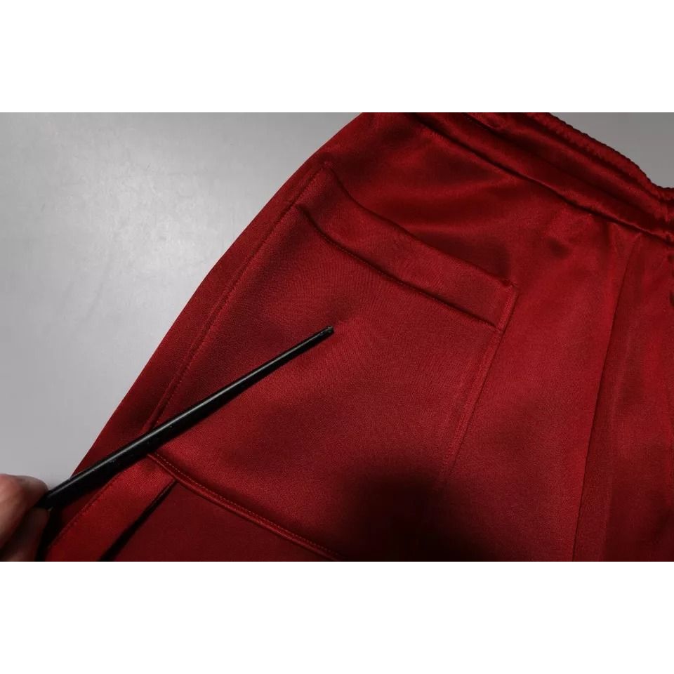 Dolce & Gabbana Maroon Viscose Nylon Mid Waist Bermuda Shorts Dolce & Gabbana