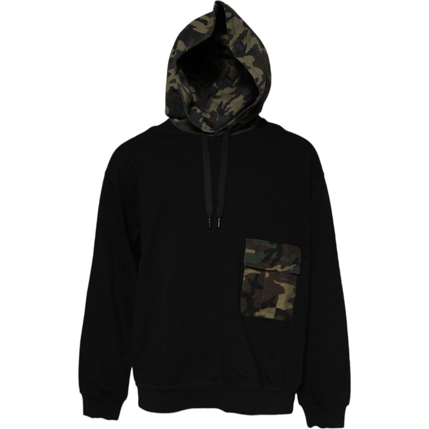 Dolce & Gabbana Black Camouflage Hooded Sweatshirt Sweater Dolce & Gabbana