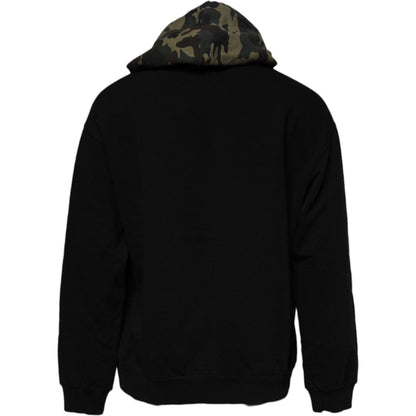 Dolce & Gabbana Black Camouflage Hooded Sweatshirt Sweater Dolce & Gabbana