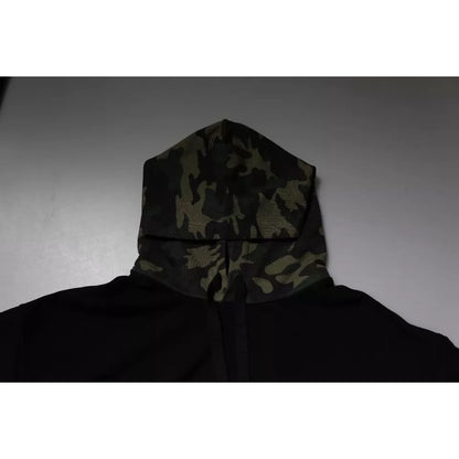 Dolce & Gabbana Black Camouflage Hooded Sweatshirt Sweater Dolce & Gabbana