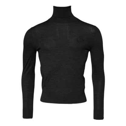 Dolce & Gabbana Black Wool Turtleneck Pullover Sweater Dolce & Gabbana