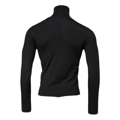 Dolce & Gabbana Black Wool Turtleneck Pullover Sweater Dolce & Gabbana