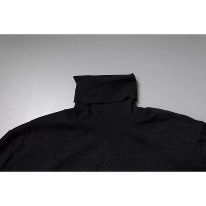 Dolce & Gabbana Black Wool Turtleneck Pullover Sweater Dolce & Gabbana