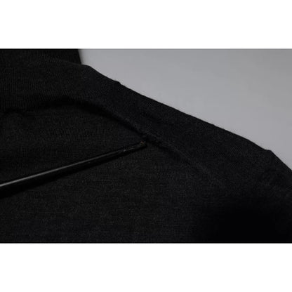 Dolce & Gabbana Black Wool Turtleneck Pullover Sweater Dolce & Gabbana