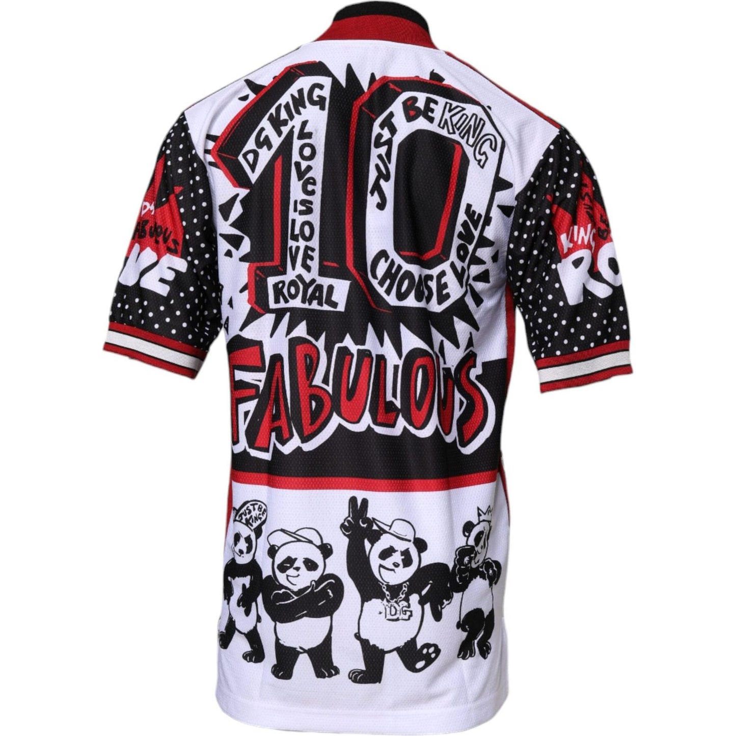 Dolce & Gabbana Multicolor King Panda Print Zipper Collar T-shirt TSH86883-44