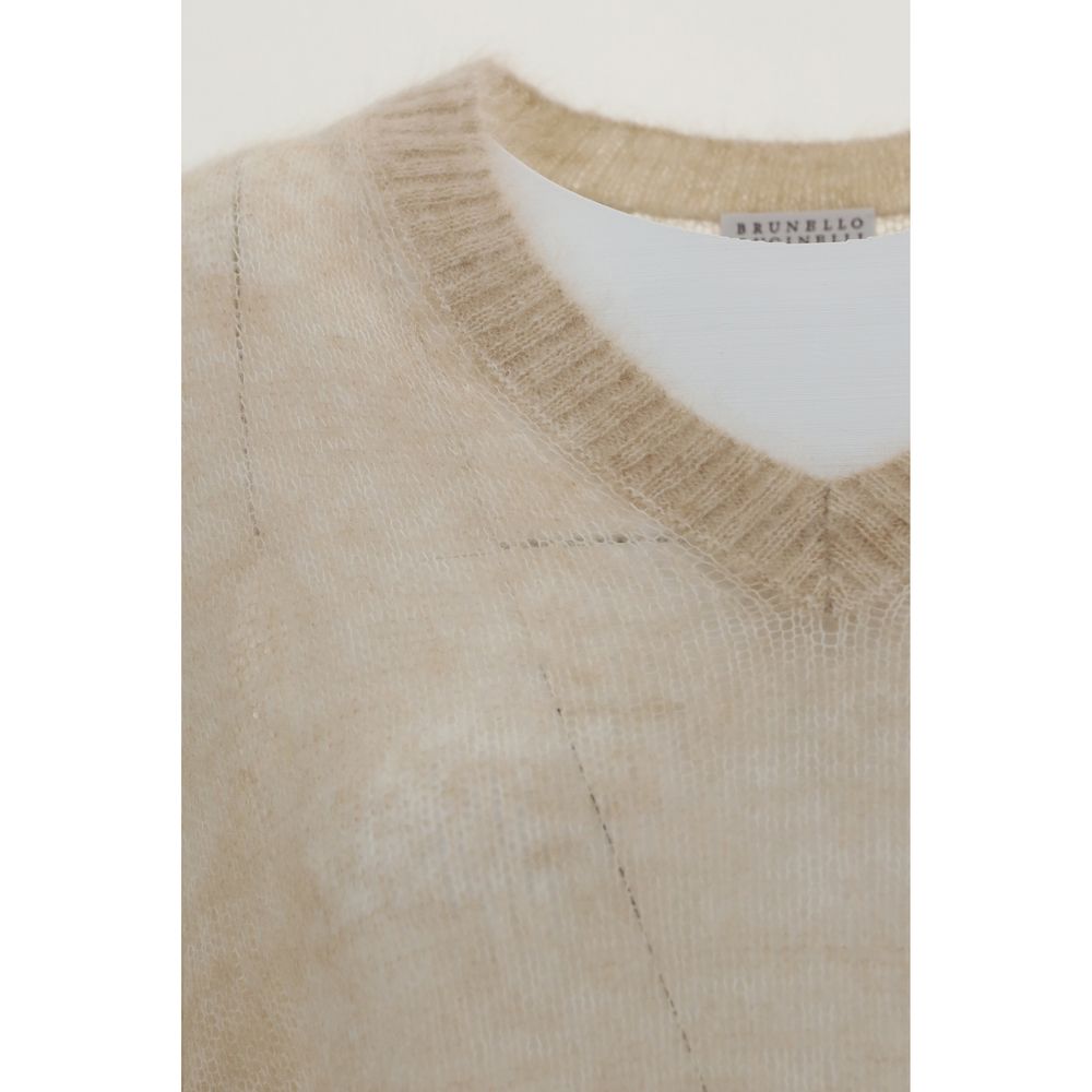 Brunello Cucinelli Beige Mohair Sweatshirt