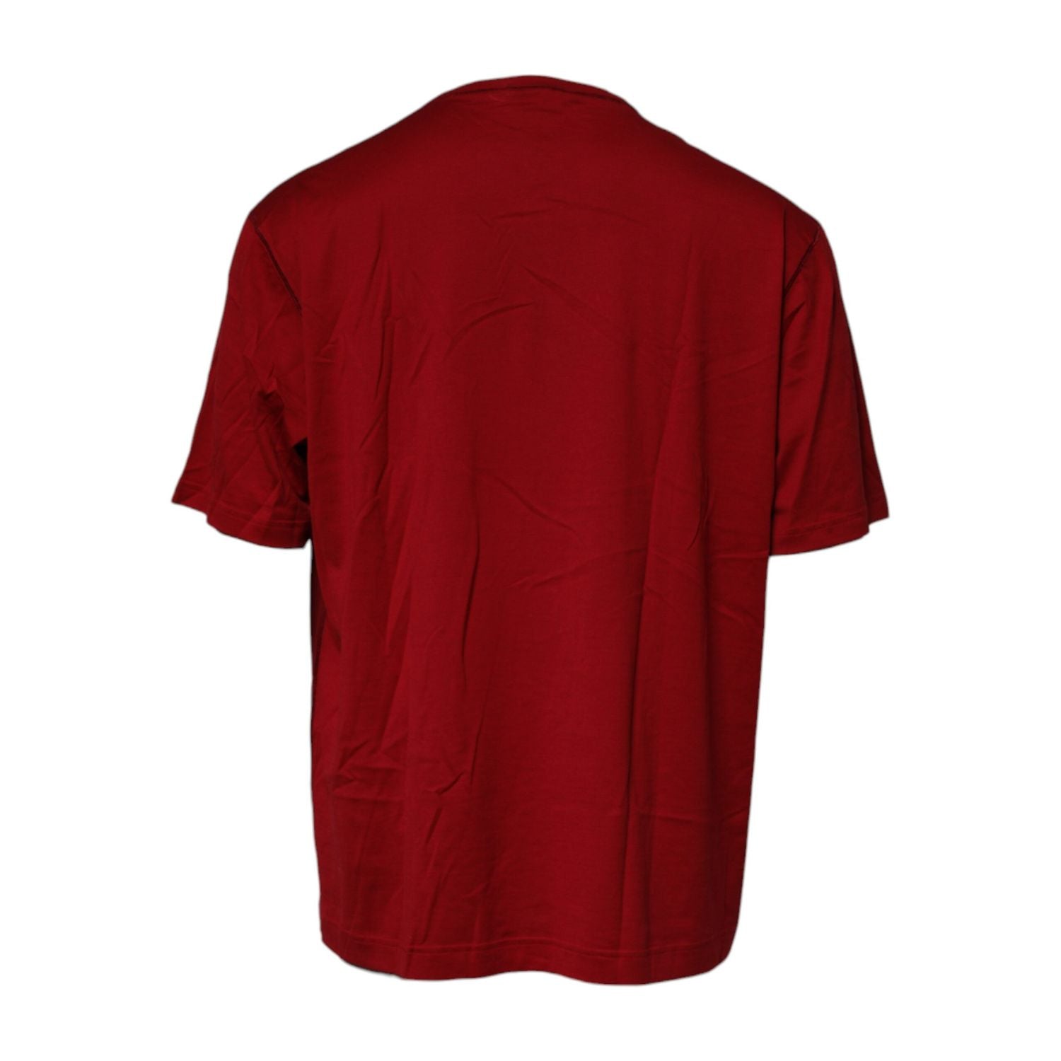 Dolce & Gabbana Red Logo Tape Cotton Crew Neck T-shirt