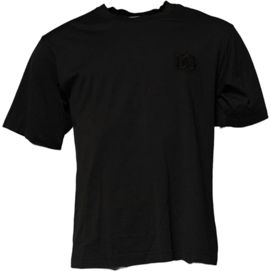 Dolce & Gabbana Black DG Logo Cotton Crew Neck T-shirt