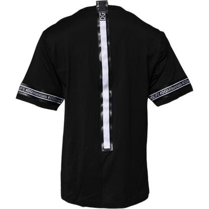 Dolce & Gabbana Black #DGMILLENNIALS Cotton Crew Neck T-shirt
