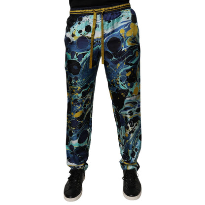 Dolce & Gabbana Multicolor Marble Print Jogger Sweatpants Pants Dolce & Gabbana