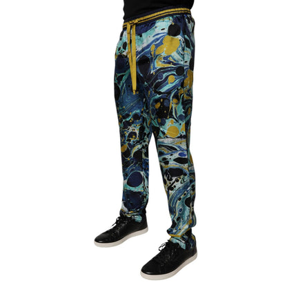 Dolce & Gabbana Multicolor Marble Print Jogger Sweatpants Pants Dolce & Gabbana
